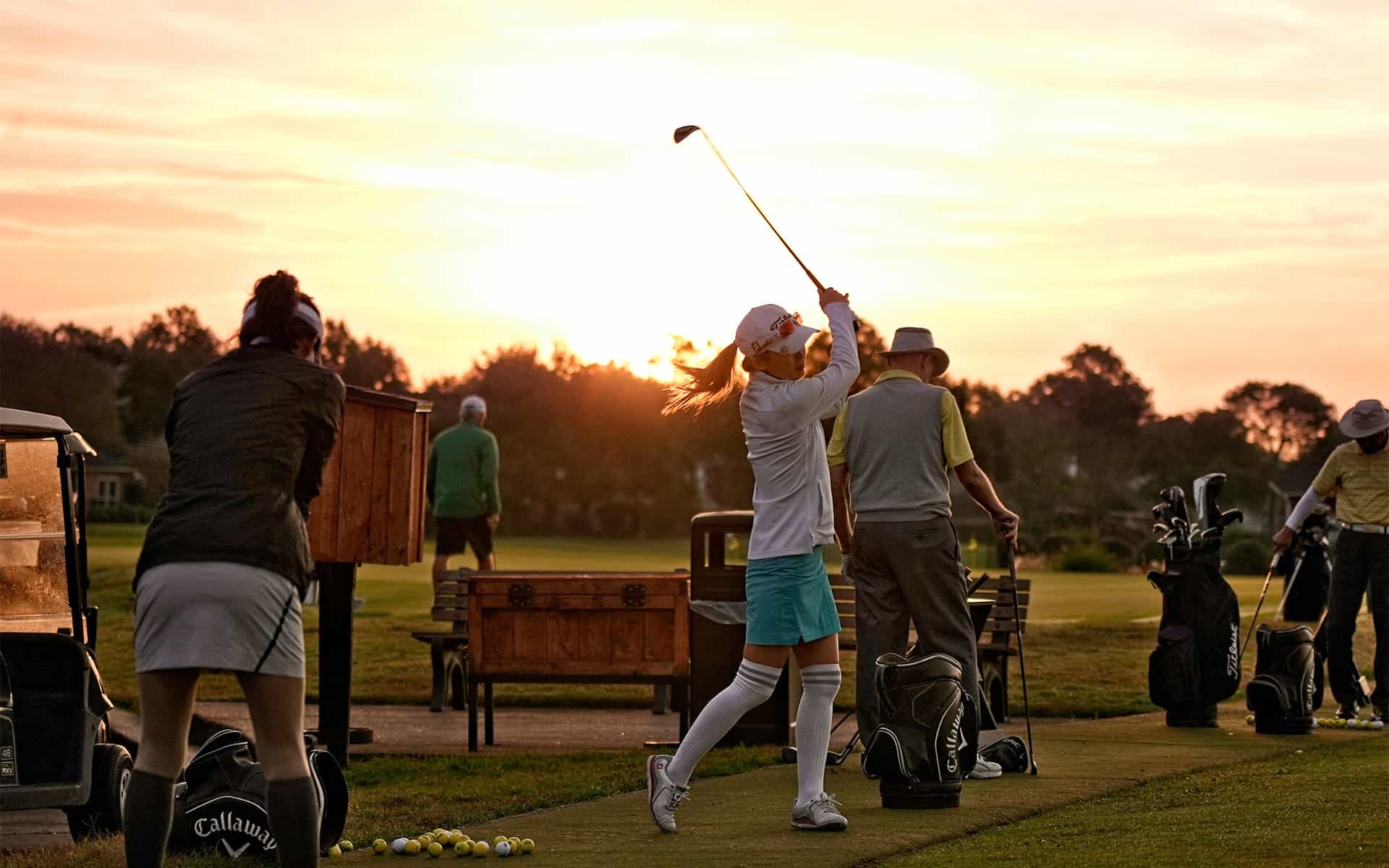 Golfer on the Driving Range at The Club at Falcon Point